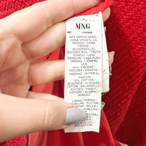 Mango | Red Wool Jacket - Picture 4 of 5
